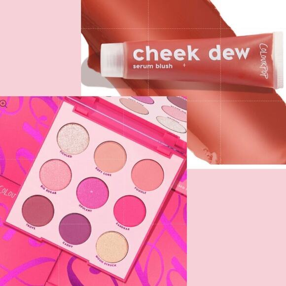 COLOURPOP OH LALA Pressed Powder Palette + Cheek Dew Serum Blush BNIB - Picture 1 of 9